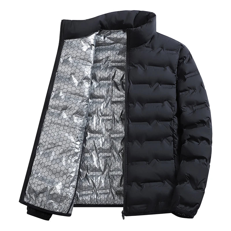 CHUJIEMen's autumn and winter graphene material warm and casual lightweight cotton jacket men's coat