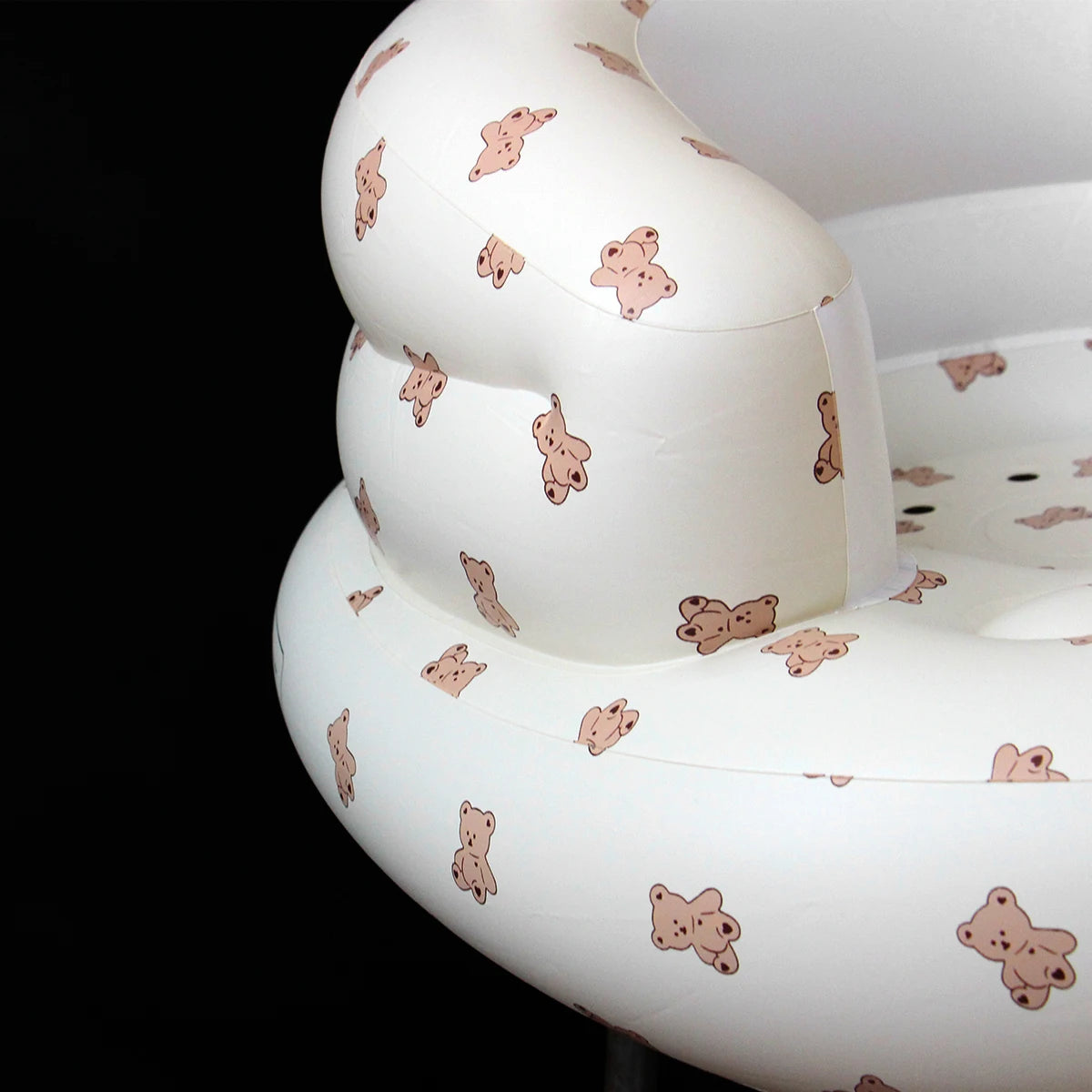 Baby Inflatable Seat, Biscuit Bear Cartoon Baby Sofa for Sitting Up 3-12 Months, Built in Air Pump PVC Back Support Sofa