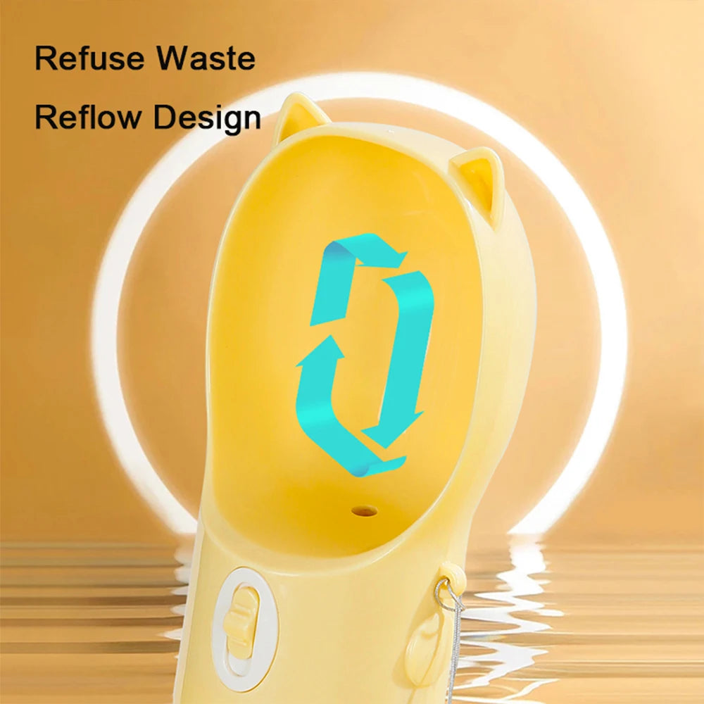 Portable Pet Drinking Bottle Dispenser Outdoor Walking Puppy Water Cup Bowls For Small Large Dogs Cat Kitten Ear Design Supplies