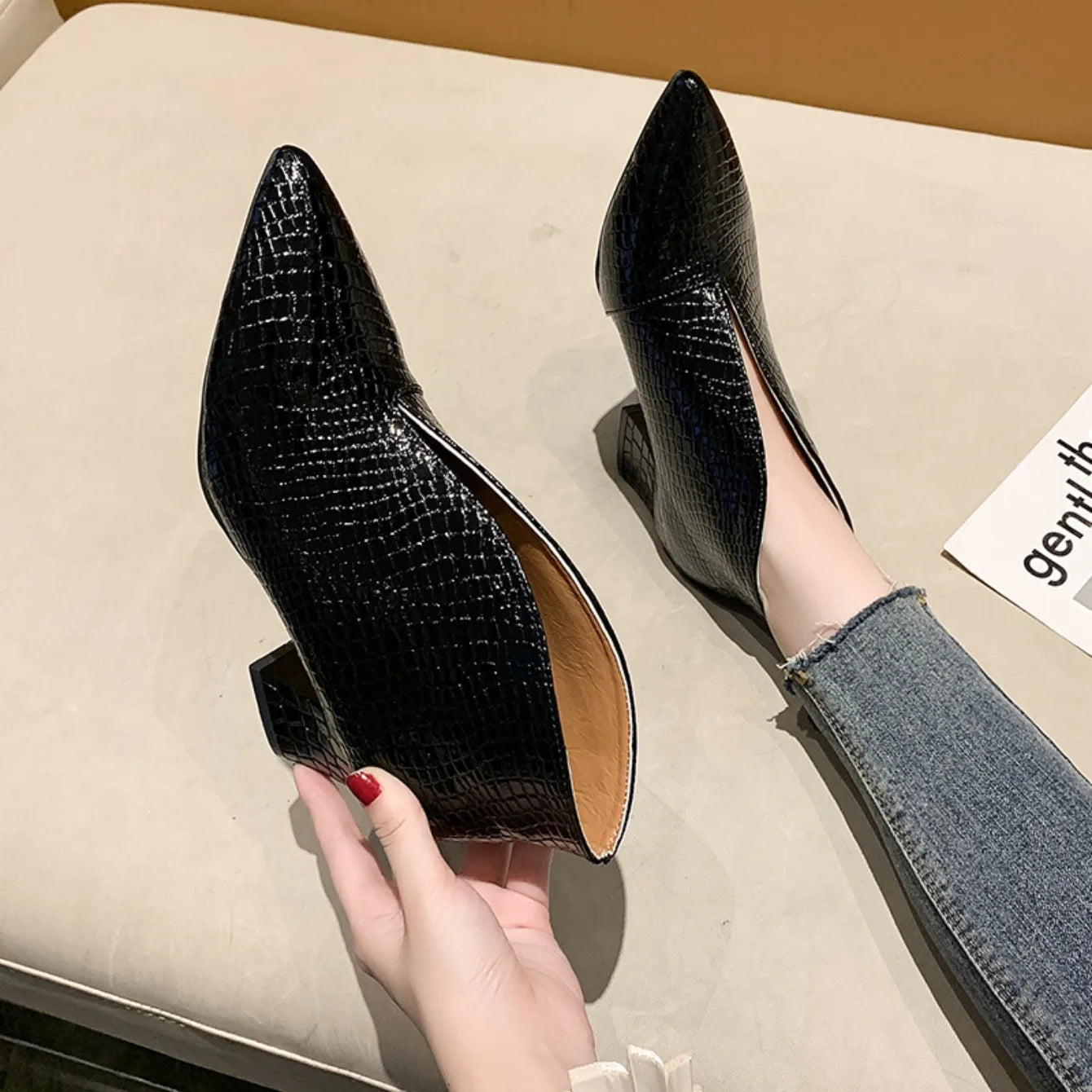 Women Boots High-heeled Shoes 2024 Spring Autumn New Fashion Pointed Thick High Heels Boots Women Shoes Comfortable Temperament