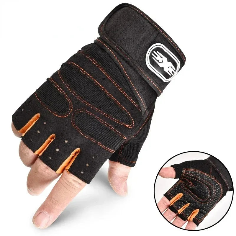 Workout Gloves for Men Women Half Finger Glove with Wrist Wrap for Sport Weight Lifting Training Bicycle Motorcyclist Gym Glove