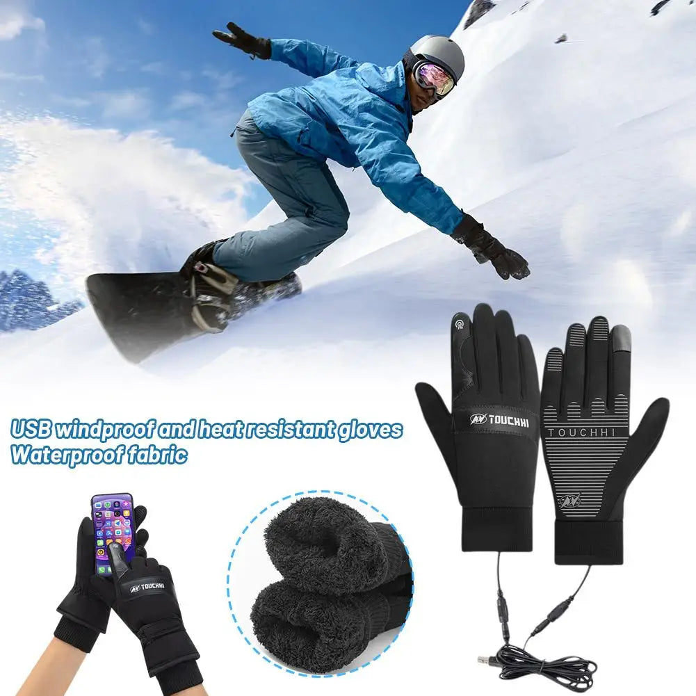 USB Heated Gloves,Riding Gloves, Ski Gloves, Heated Gloves Touchscreens Winter Accessories