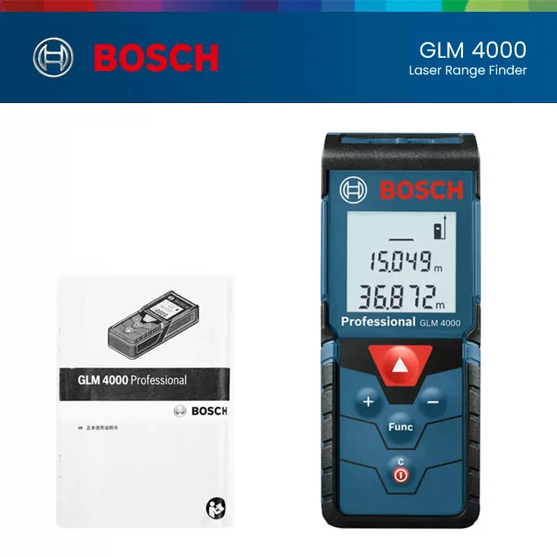 Bosch GLM 4000 Laser Distance Meter 40M Laser Range Finer Handheld 2mm High Precision Laser Tape Ruler Measuring Instrument Tool
