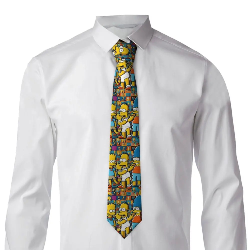 Personalized The S-Simpsones Homer Neck Ties Men Formal Silk Wedding Neckties