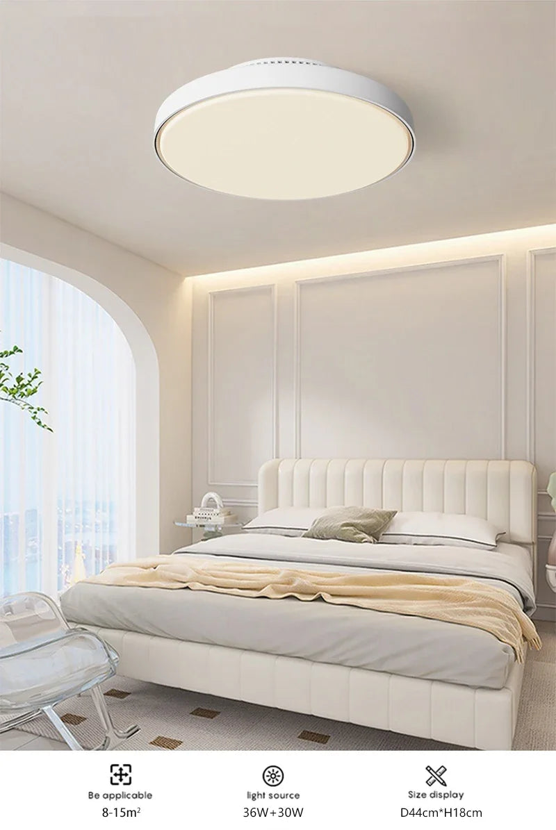 Modern Silent Living Room Bedroom Kitchen Office Ceiling Light  Ceiling Fan Light Flush Mount Bladeless Fan Lamp Remote Control