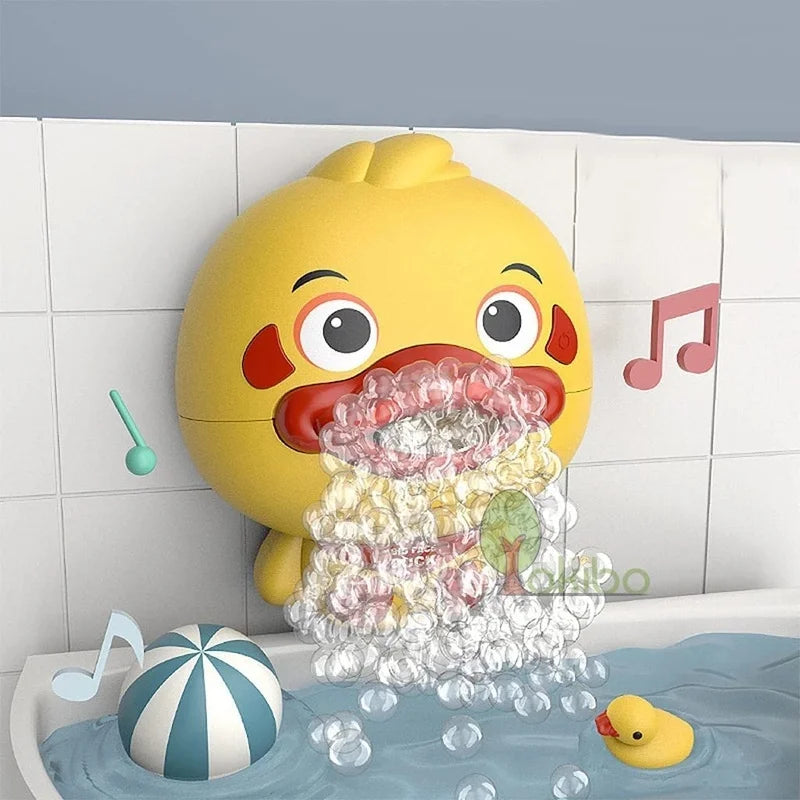 Baby Bath Toys Bubble Machine Duck Music Kids Bath Toy Bathtub Automatic Bubble