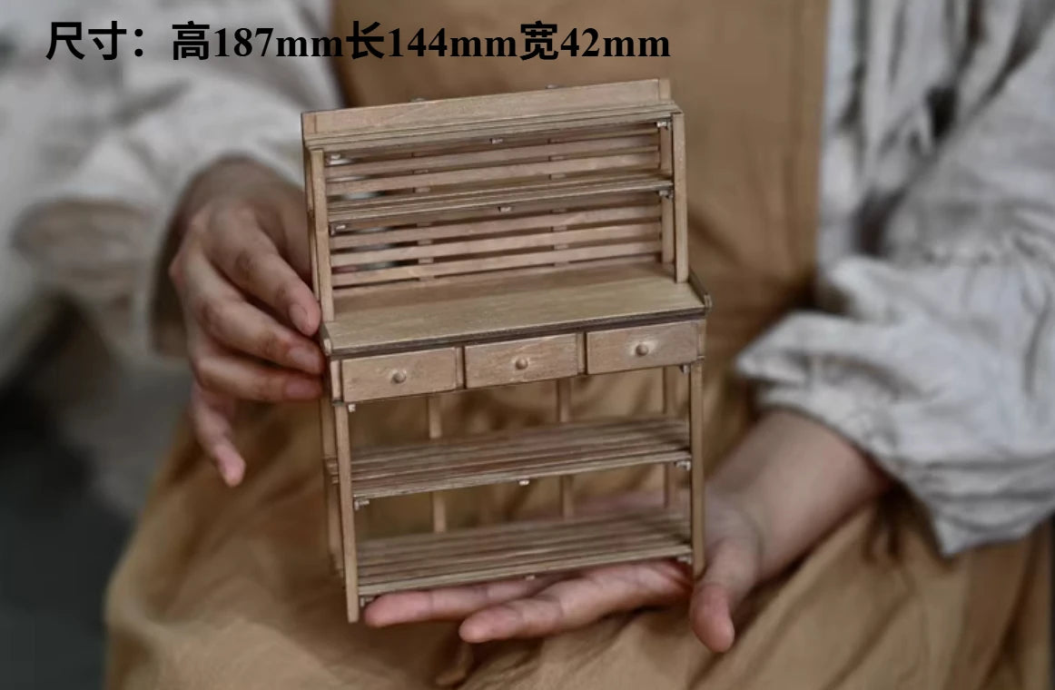 French Storage Furniture Set  StowCraft Realistic 9-Grid Cabinet Folding Garden Table Storage Display Unit 1/6 Dollhouse Diorama