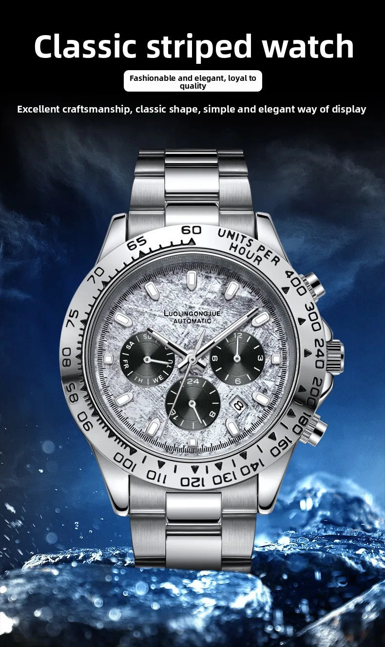 Fully automatic mechanical watch, business-style, luminescent, waterproof, men's mechanical watch, sapphire crystal glass mirror