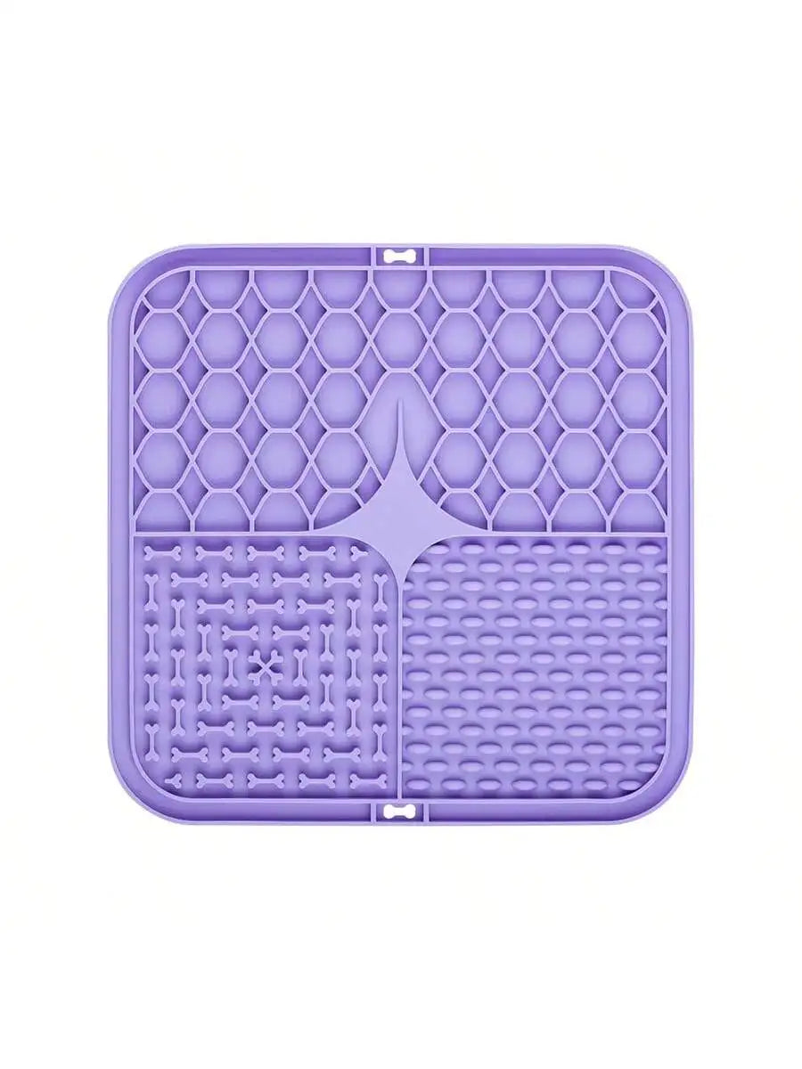 Pet Licking Plate, Slow Food Plate, Silicone Pet Slow Food Tableware Bowl, Suction Cup, Dog Licking Pad,Dog Cat Brush
