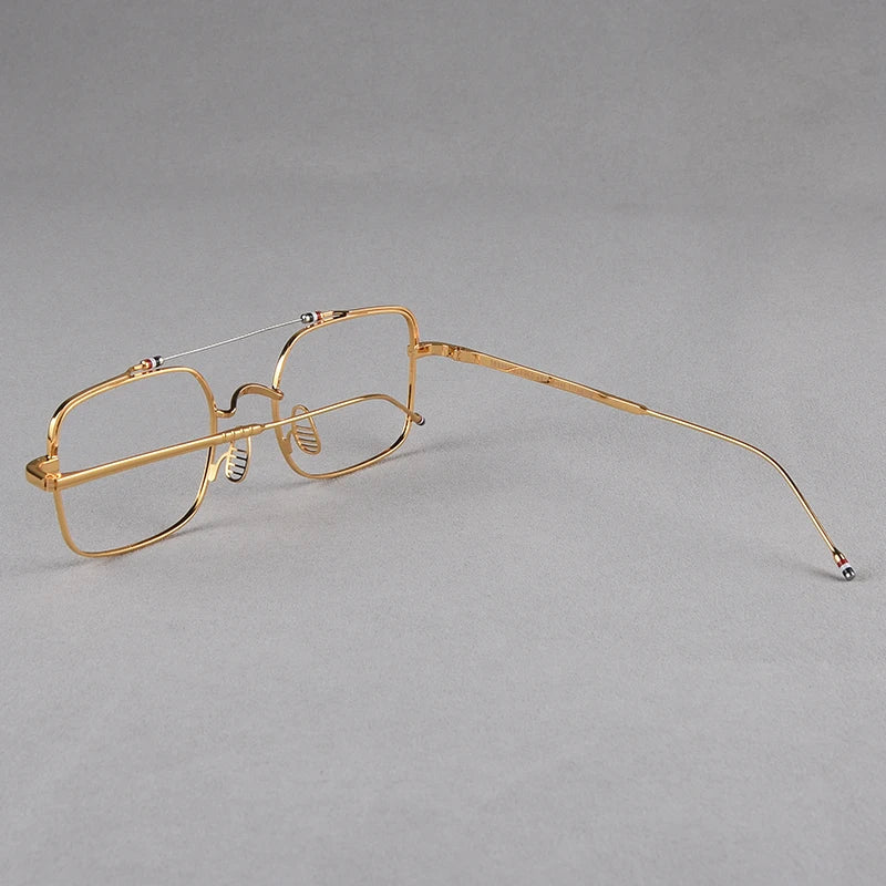 Double-beam Square Spectacle Frame TB909 Pilot Women's Glasses Frames Pure Titanium Eyeglass Frames Men's Glasses Frames Fashion