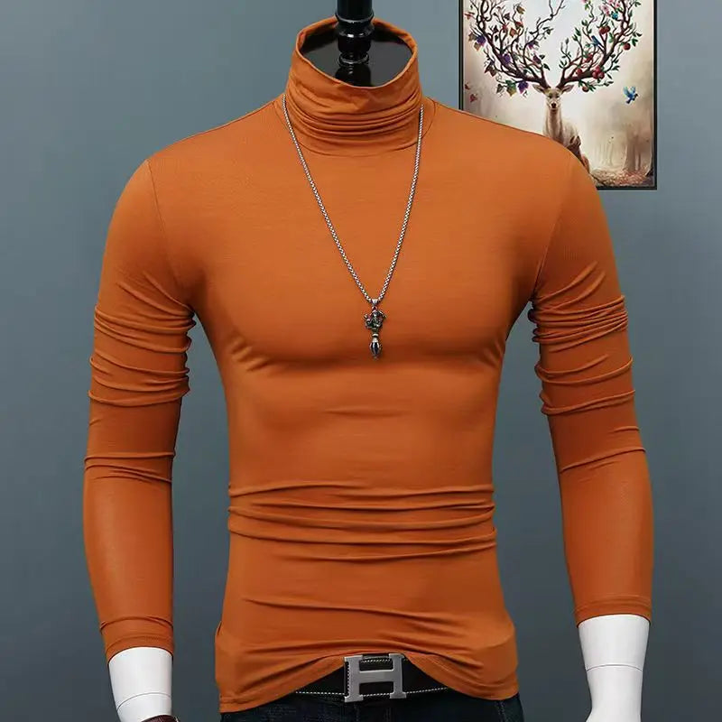 Thermal Underwear Tops Men Winter Clothes Thermal Shirt Autumn Men's Winter Tights High Neck Thin Slim Fit Long Sleeve T-shirt