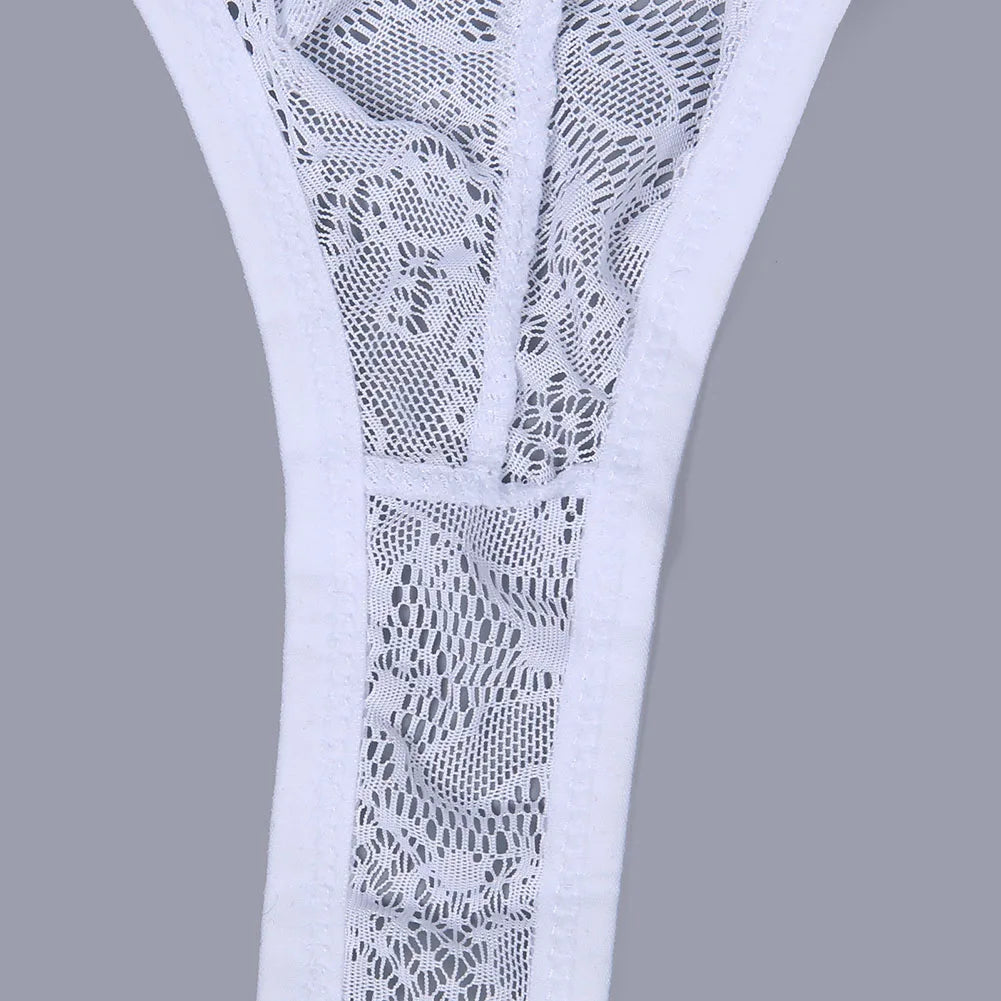 Lingerie For Men Sexy Briefs Ultra-thin Transparent Underwear Mesh Thongs Breathable Trunks Sissy U Convex Pouch Underpants