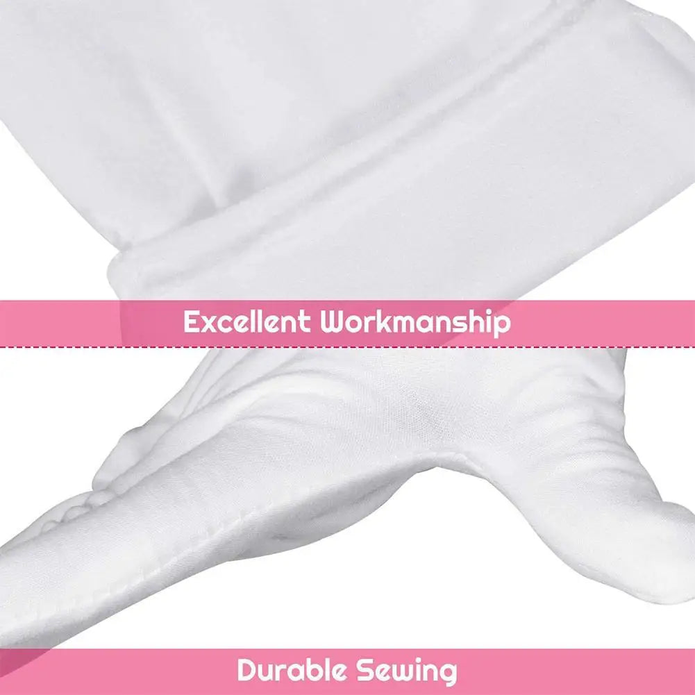 12 Pairs Cotton Gardening Gloves Wear-Resistant Ventilate Work Protection Antiskid Comfortable White Gloves Natural And Soft