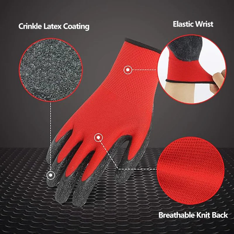 Crinkled Anti-Slip Gloves, Anti-Skid Labor Protection Gloves, Work Gloves. High Grip, Wear-Resistant & Anti-Slip
