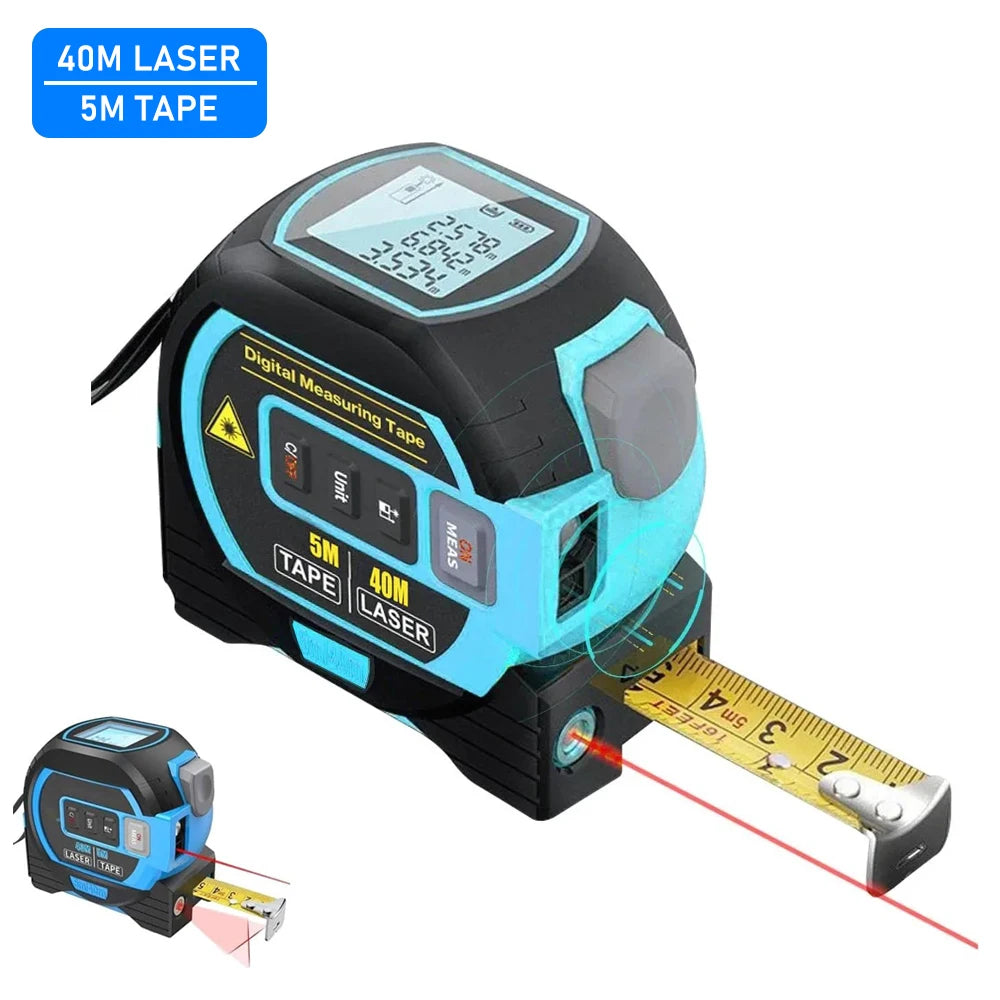 3IN1 Laser Tape Measure Meter Laser Rangefinder Meter With Digital Display 40M/60M Laser 5M Tape measure Precision Measure Ruler