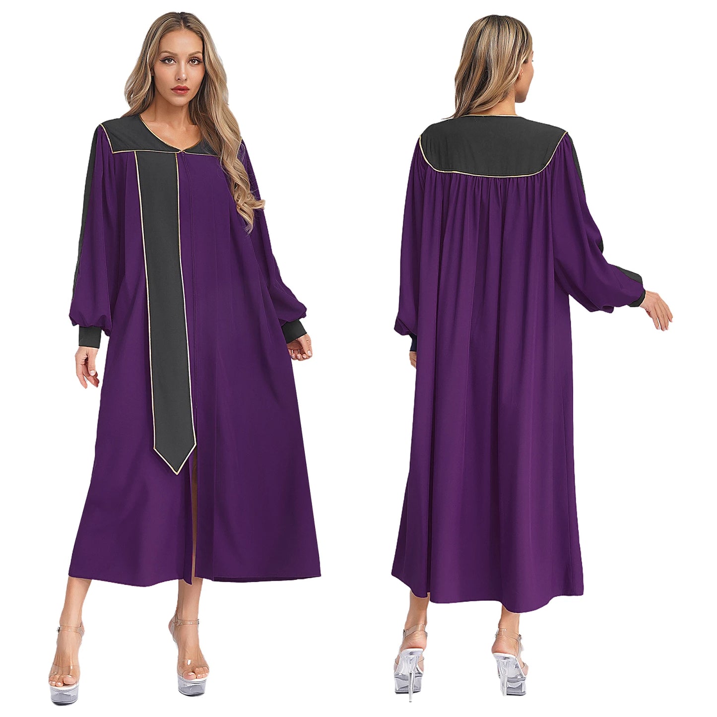 Womens Church Clergy Loose Choir Robe Dress Priest Preacher Dresses Baptism Confirmation Officiant Costume Praise Worship Dress
