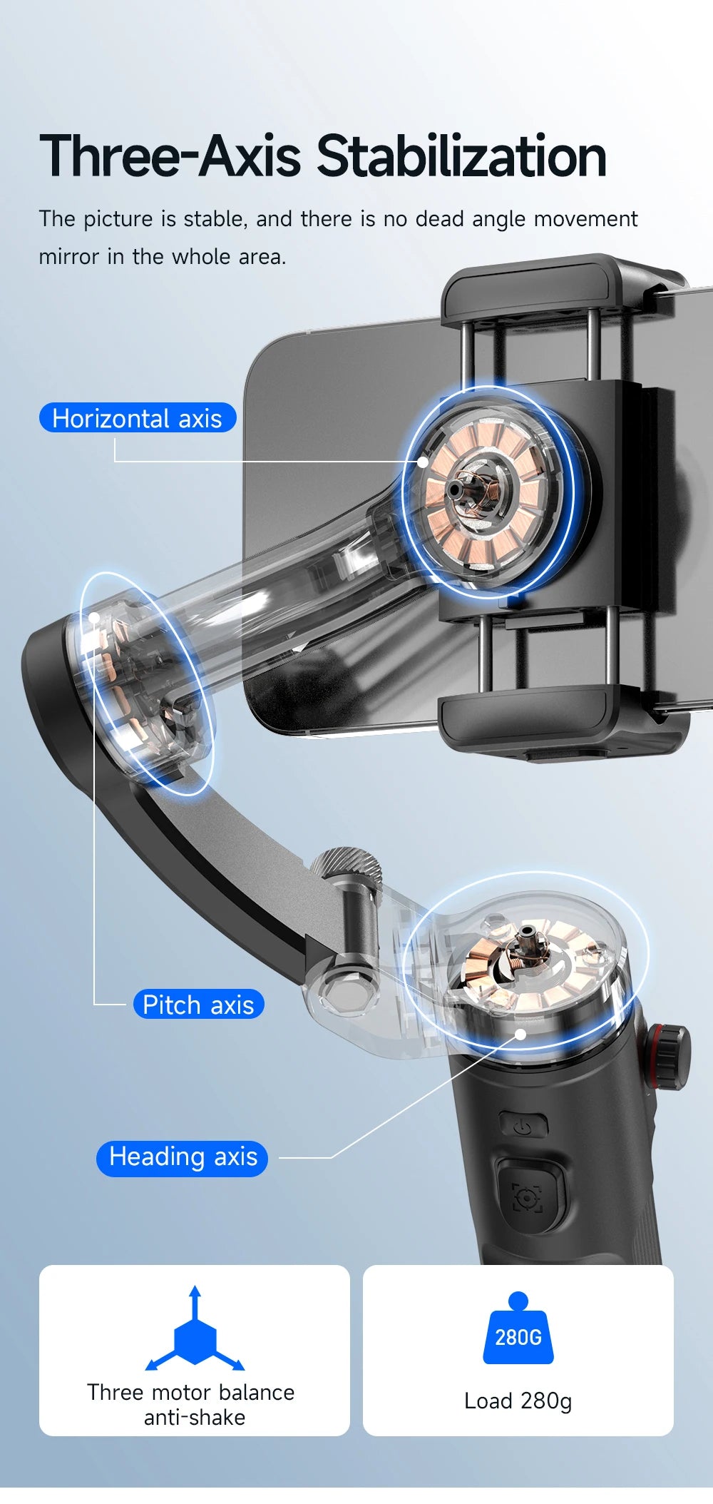BAFANG New Product M02 Intelligent 3-Axis Stabiliser AI Auto Tracking Gimbal with Magnetic Remote Control Multi-Mode Shooting