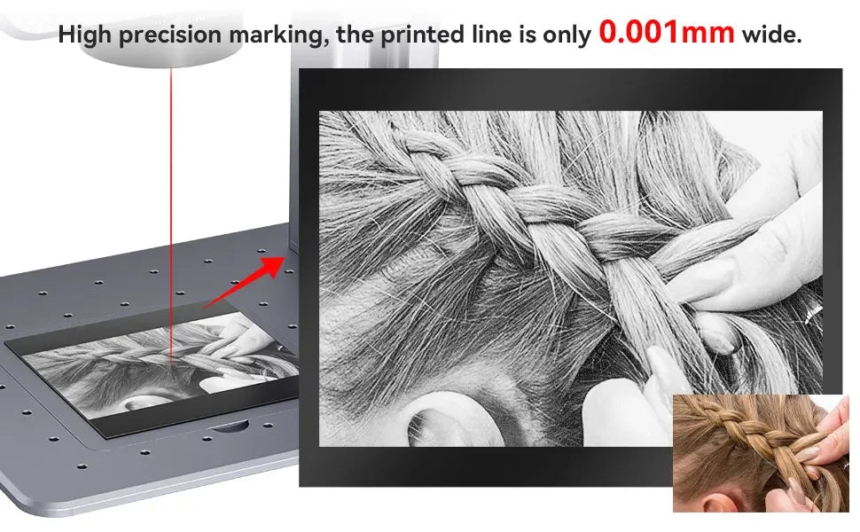 M4 Fiber Laser Engraver 12000mm/S High Speed Desktop Infrared Marking Machine With 70 * 70mm For Metal Plastic Leather