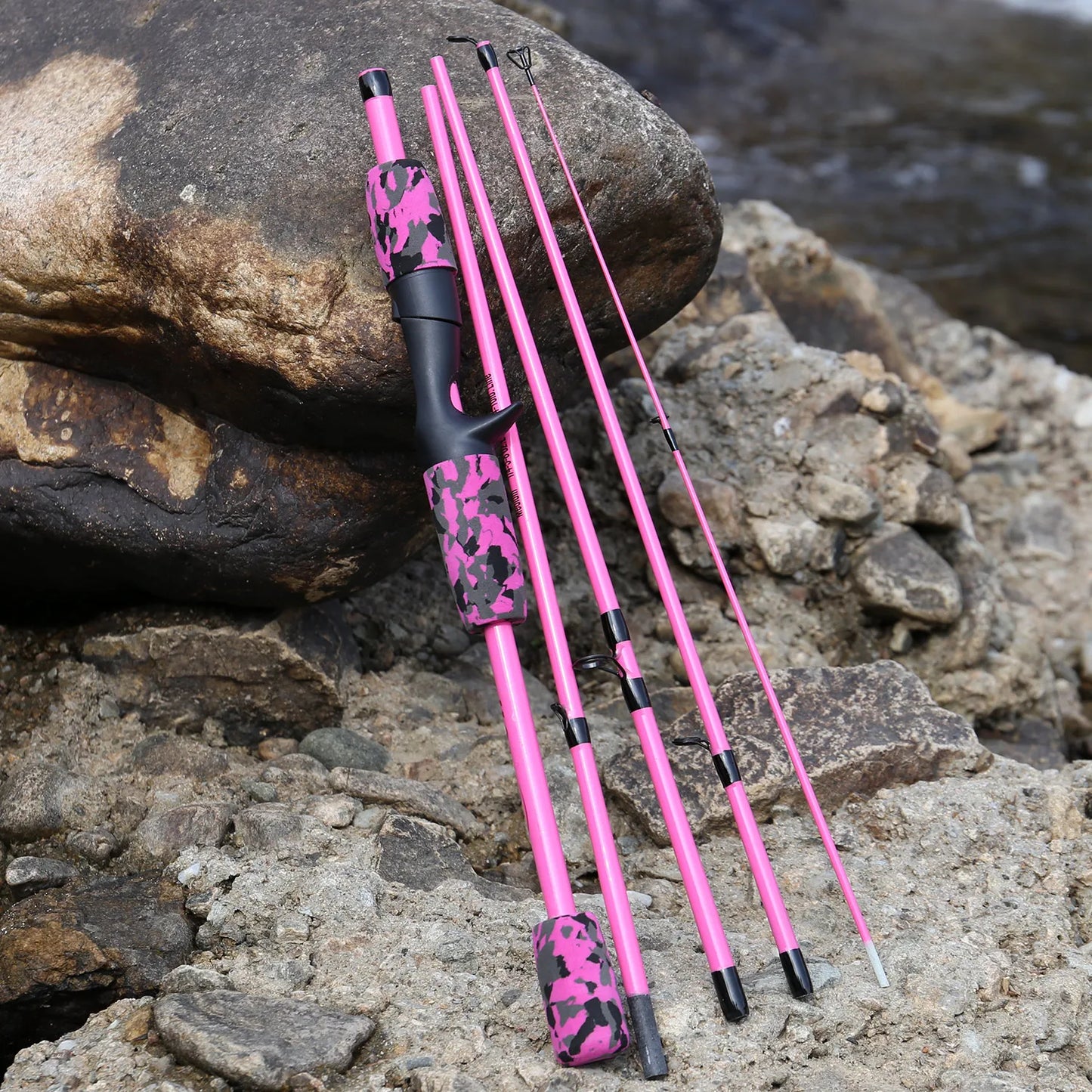 Sougayilang 5 Section Spinning Casting Fishing Rod 1.8M Ultralight Weight Carbon Fiber Poles for Travel Freshwater Fishing Pesca