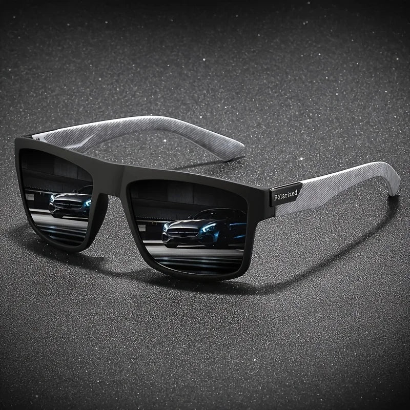 2025 Polarized Sports Glasses for Men, TAC Lens, PC Frame, Classic Square Design, Full Coverage, Fishing, Climbing, Outdoor