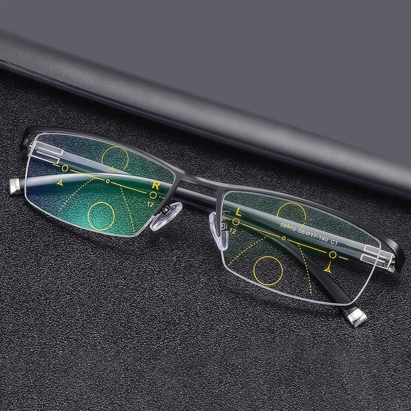 Reading Glasses, Men's Near And Far, High-definition, Progressive Multi-focus, Automatic Adjustment Of Power, Anti-blue Light