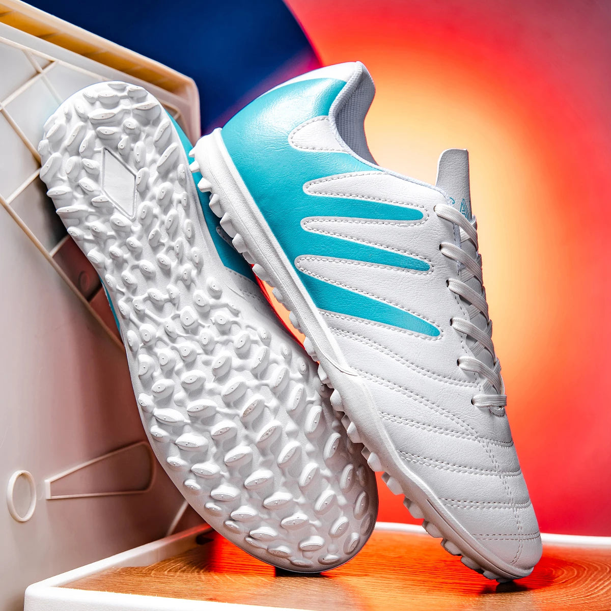 Sport Essential TF Turf Football Shoes Integrated PU Fabric Rubber Sole Anti-slip Wearable Unisex Casual Football Shoes