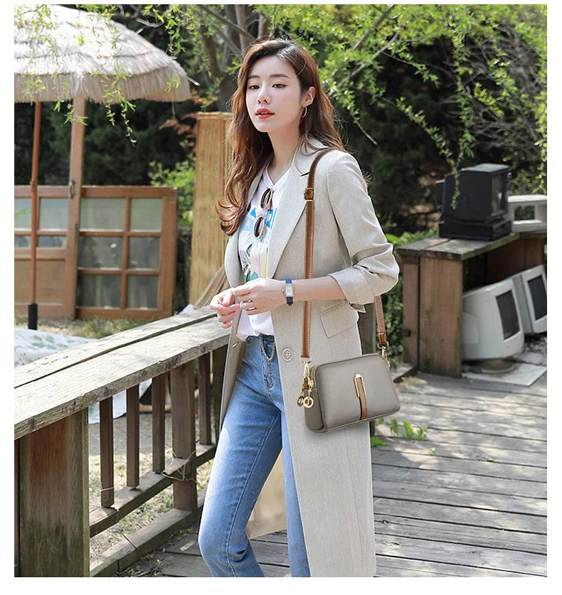 Women's bag 2025 new spring/summer shell bag, simple shoulder bag, zero wallet texture, western-style crossbody small bag