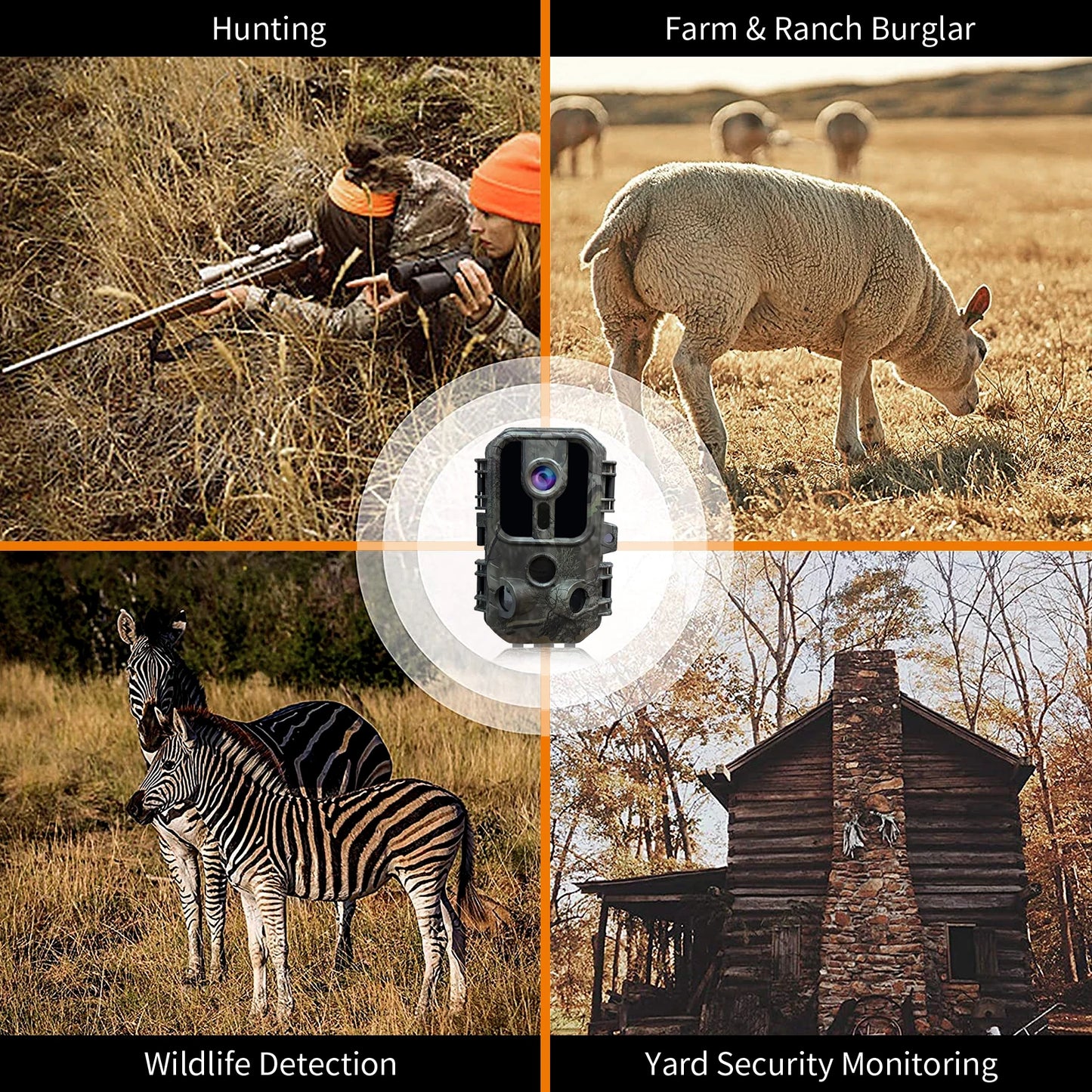 Hunting Camera 16MP 1080P Night Vision Wildlife Camera For Outdoor Camping Security Night Vision Monitoring Hunting Trail Camera
