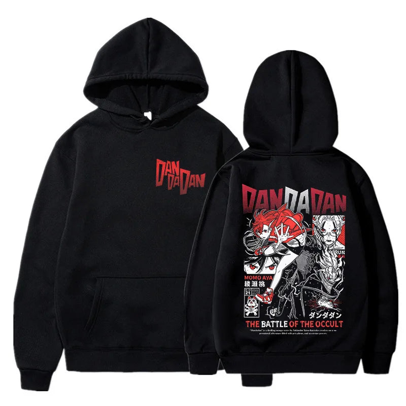 Anime DANDADAN Hoodies Manga Ayase Momo Okarun Hoodie Men Women Casual Hoodie Fashion Streetwear Dan Da Dan Hooded Sweatshirts