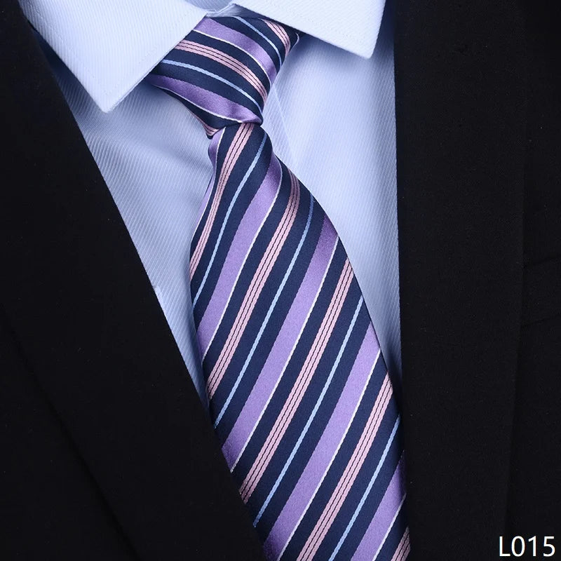 High Quality 100% Real Silk Tie For Men's Business Banquet Formal Shirt Accessories With Fashionable Striped Pattern 8CM Necktie