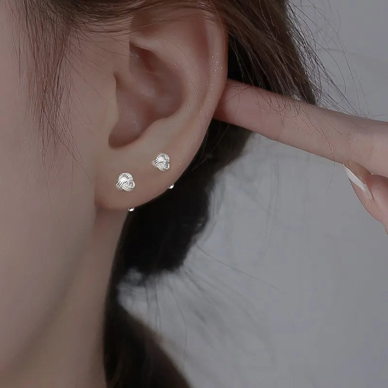S925 Sterling Silver Implies Peace and Good Luck Cross Screw Stud Earring for Women Fine Jewelry High Luxury Vintage Accessories