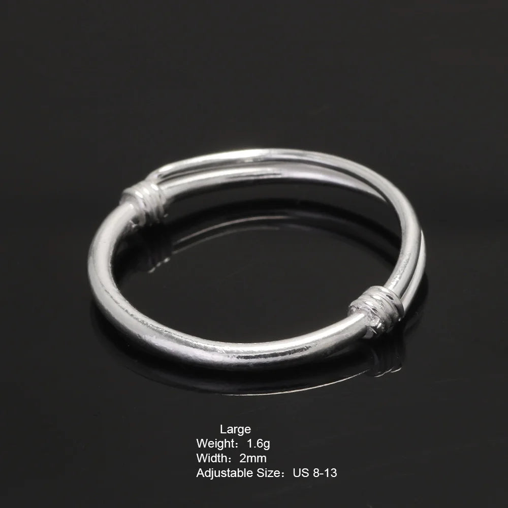 Authentic Sterling Silver 999 Minimalist Ring for Men and Women Personalized Sliding Adjustable Ring for Couples Fine Jewelry