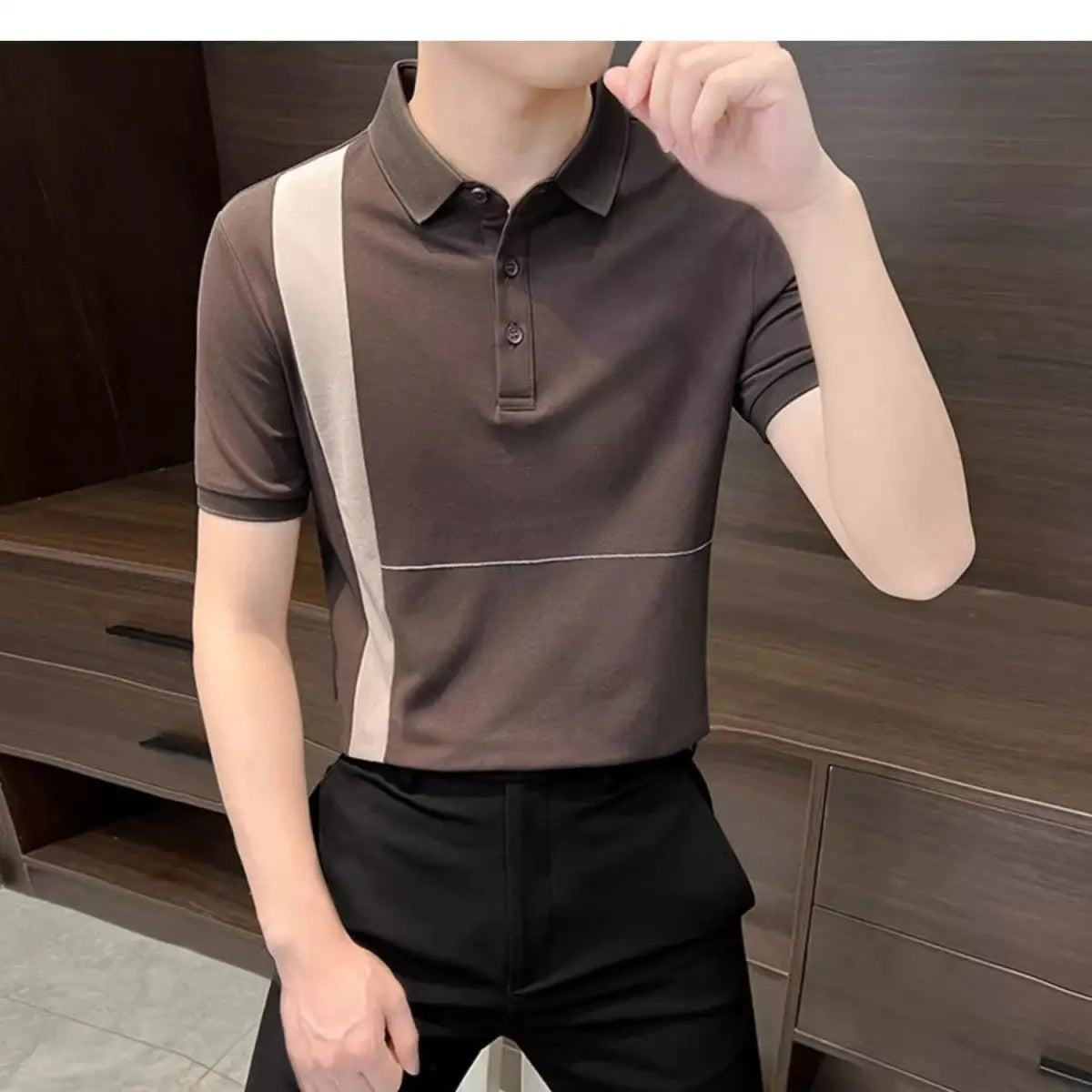 Summer Men's Clothing 2025 New Summer Top Cool and Stylish Ice Silk Trendy Brand Polo Shirt