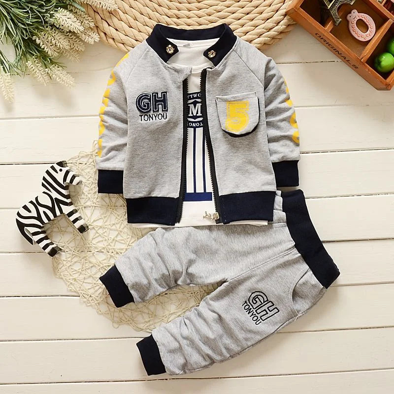 Baby Clothes Set Spring Autumn Winter Children Clothing Warm Suits Kids Baby Boys Jacket+pant 3PCS Child Training Boy Clothes