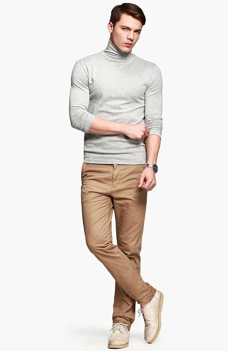 Thermal Underwear Tops Men Spring Clothes Thermal Shirt Autumn Men's Winter Tights High Neck Thin Slim Fit Long Sleeve T-shirt