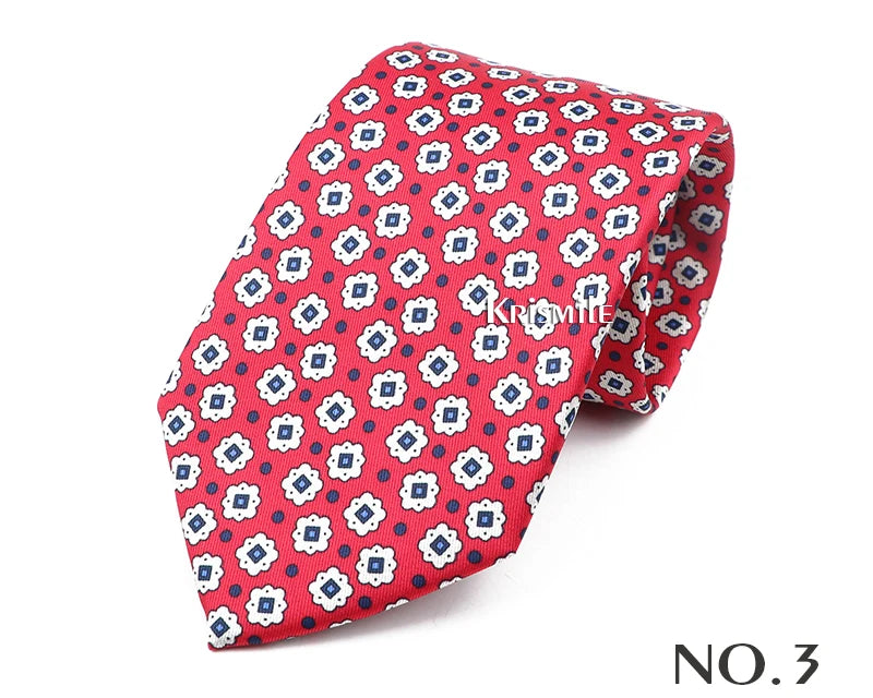 New Design Bohemian Style Necktie For Men Silk Touch Soft Blue Red Yellow Necktie Fit Wedding Party Business Office Accessory