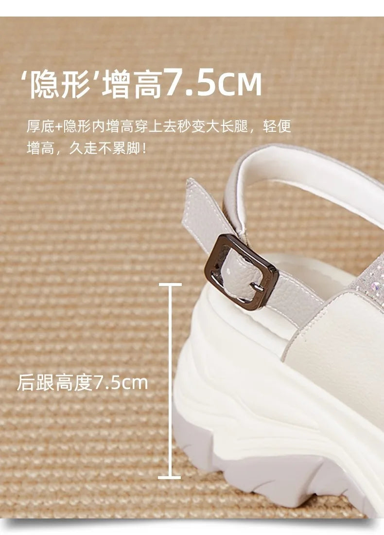 Modern Wedges Sandals For Women's Summer New High Thick Sole Sandals female height Increasing Shoes Woman Ladies Platform Shoes