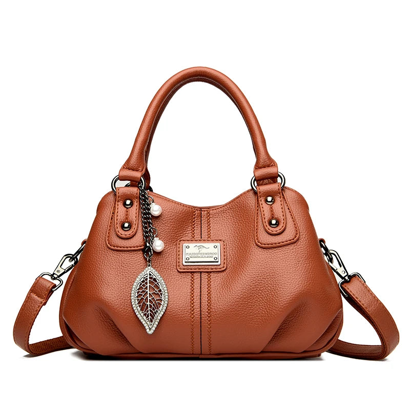 2024 New 3-layer Large Capacity Women Tote Bag Fashion Women's Trendy Shoulder Bags High Quality Soft Leather Female Handbag Sac