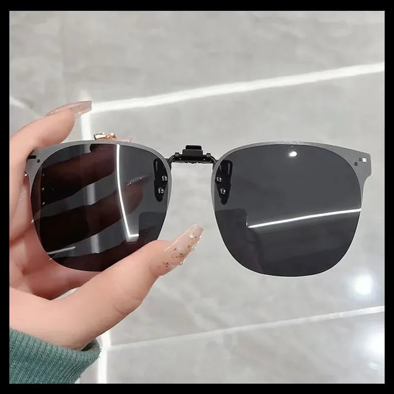 Clip On Sunglasses Gradient Polarized Glasses Clip For Myopia Eyeglasses Uv400 Goggles Men Fishing Driving Night Vision Glasses