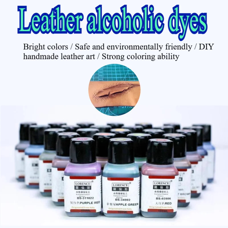 100ml Leather Alcohol Dye Handmade DIY Leather Bags Handicraft Repair Refurbishment Coloring Auxiliary Raw Material Dyeing Agent