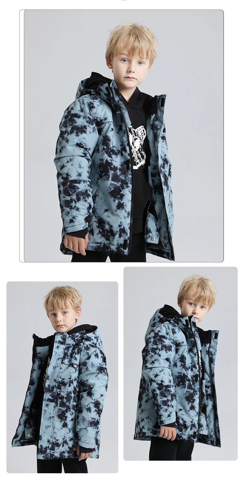 Winter Ski Jackets Children Waterproof Thickening Snowboarding Jackets Boys Thermal Coldproof Windproof Skiing Clothes Coats