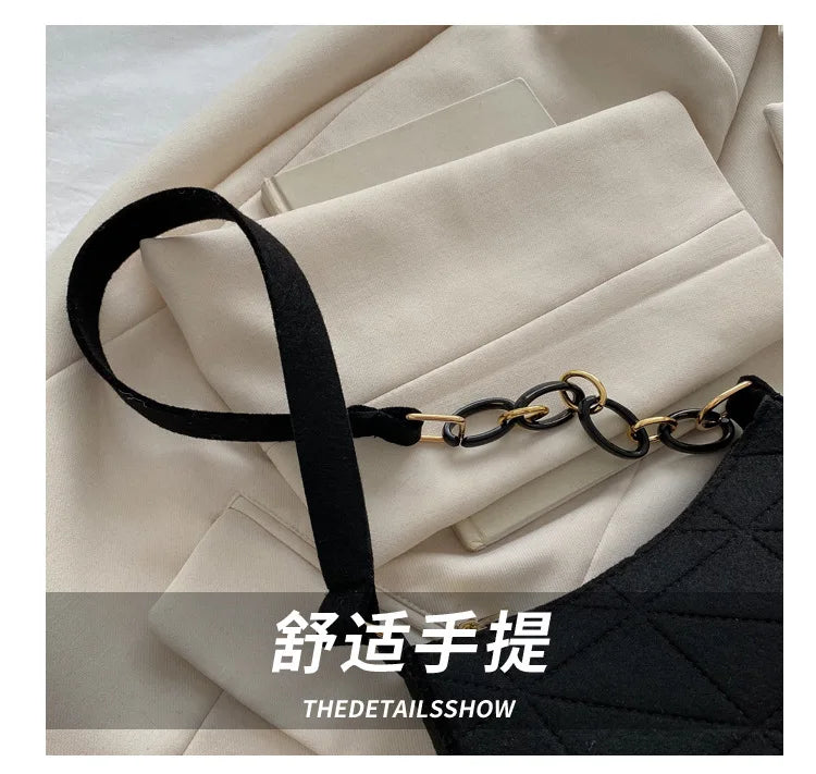 Women Small Square Bag Сумка Женская Simple and Versatile Casual Handbag Fashion Popular Felt One Shoulder Messenger Bags Purse