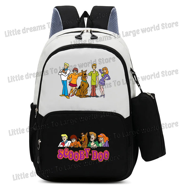 Scooby Doo Schoolbag Large Capacity Casual Bookbag with Pencil Bag Student Sport Travel Cartoon Dog Backpack Back To School Gift