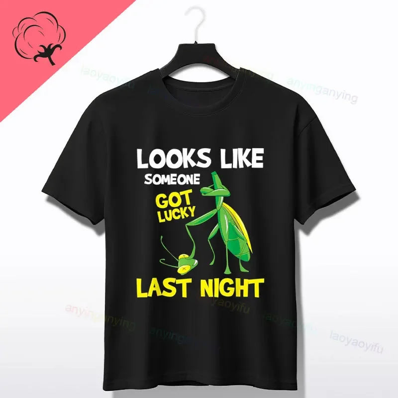 Praying Mantis Insects Bug Love Praying Mantis- Retro T-Shirt 100% Cotton Short Sleeve O-neck Tee Humor Style Design Casual Wear