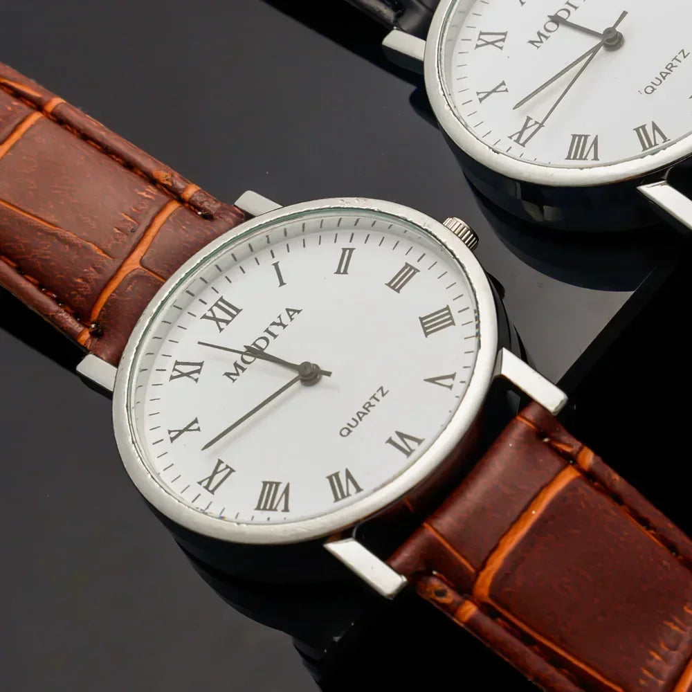 Men Watches Business Wrist Watch Luxury Leather Strap Analog Watches Quartz Wristwatches Clock Men Women Casual Simple Watch