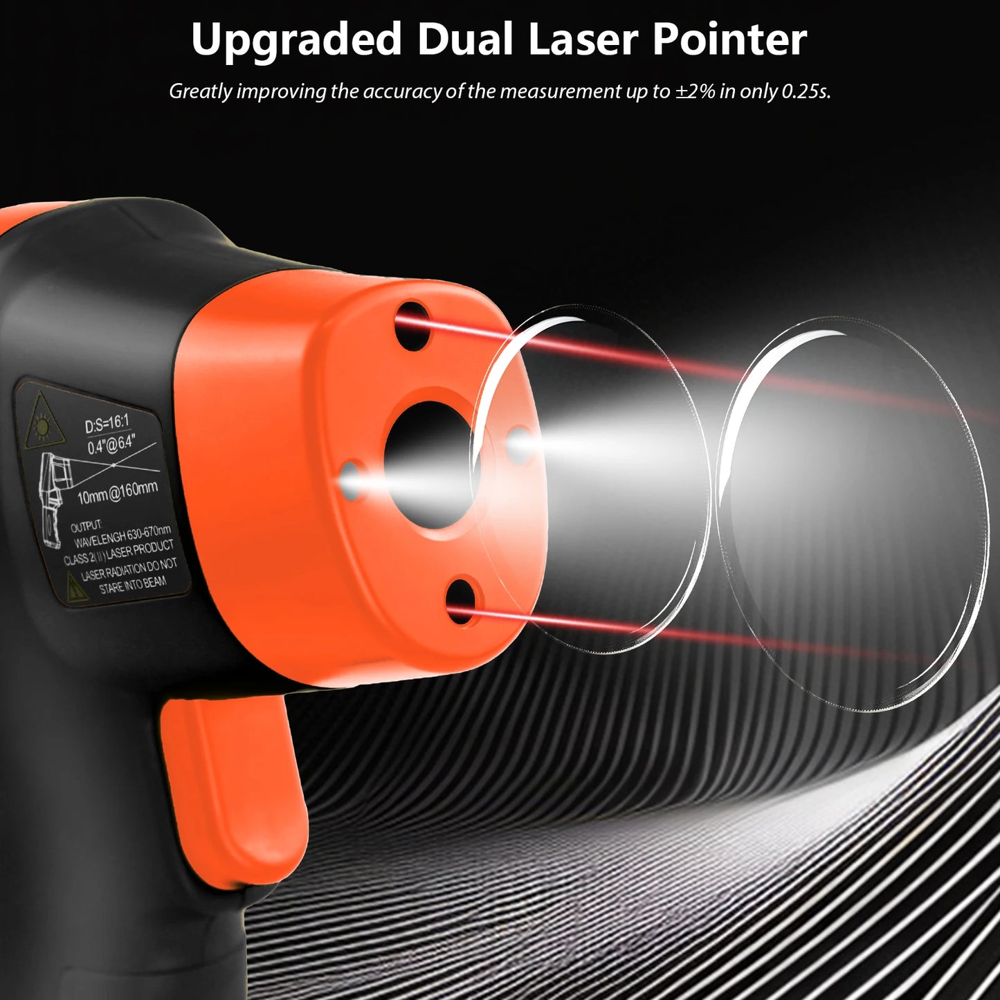 Infrared Thermometer Non-Contact Digital Laser Temperature Gun with -50°C~800°C, Adjustable Emissivity for Cooking/BBQ/Freezer