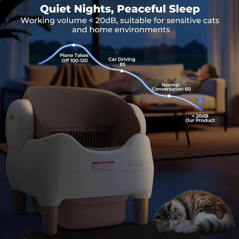 Automatic Smart APP Cat Litter Box Self Cleaning Fully Enclosed Cat Litter Box Pet Toilet Litter Tray with Free Gift Purifier