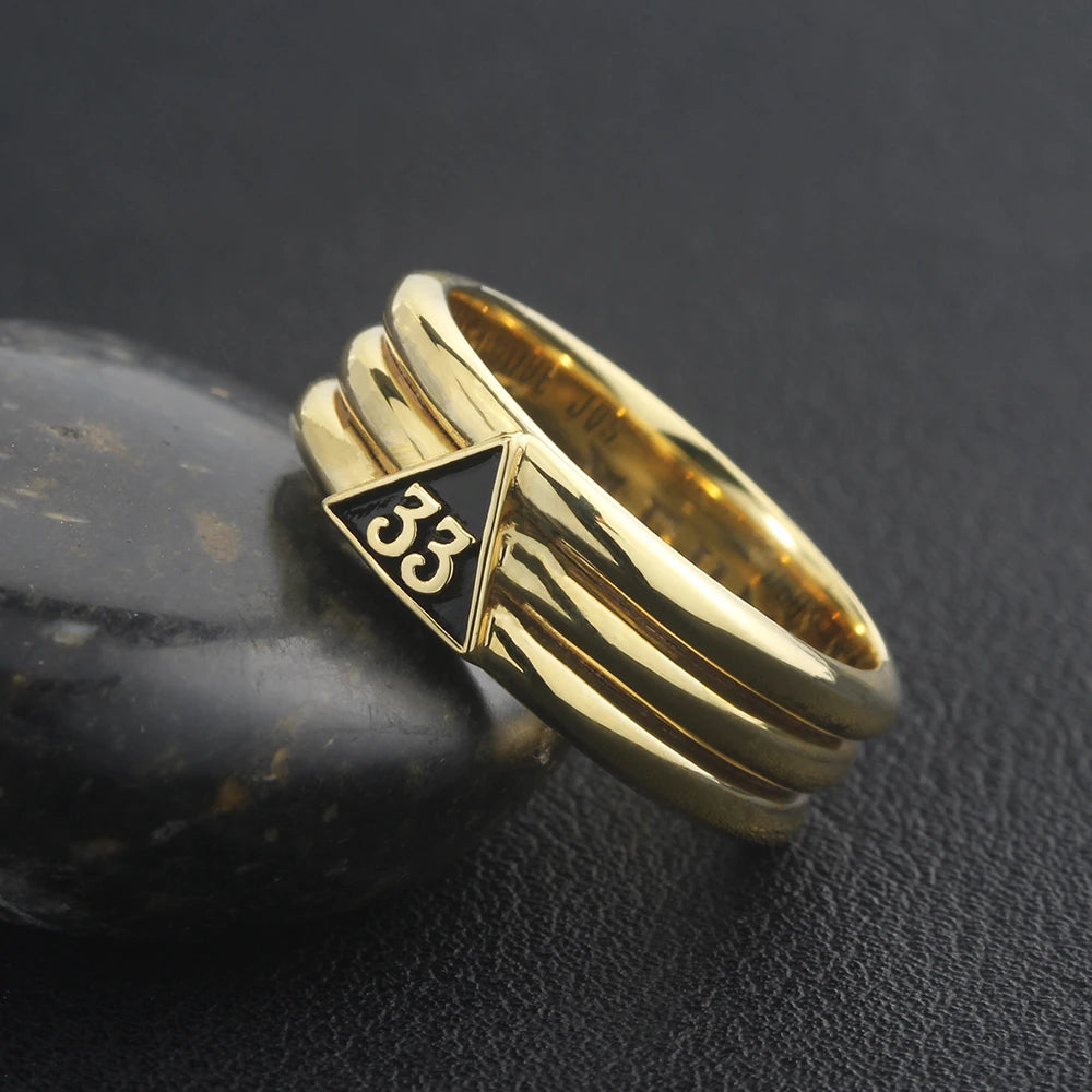 Freemason Masonic Scottish Rite 33 Degree Band Sterling Silver Ring