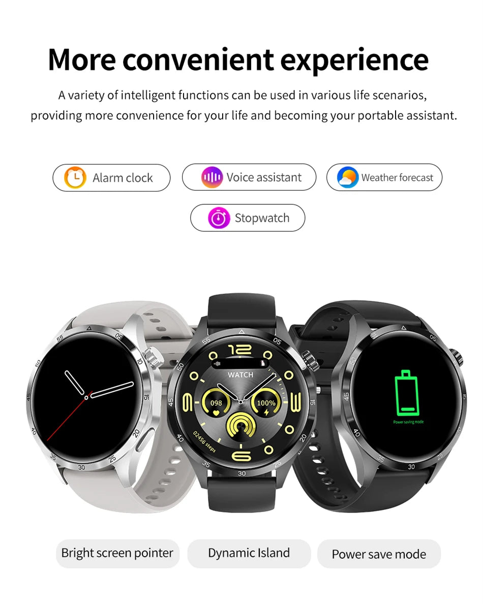 2025 New Men Watch 4 Pro 1.43 inch 360*360 AMOLED HD Screen Bluetooth Call Health Monitoring Men Watch Men For Android IOS clock