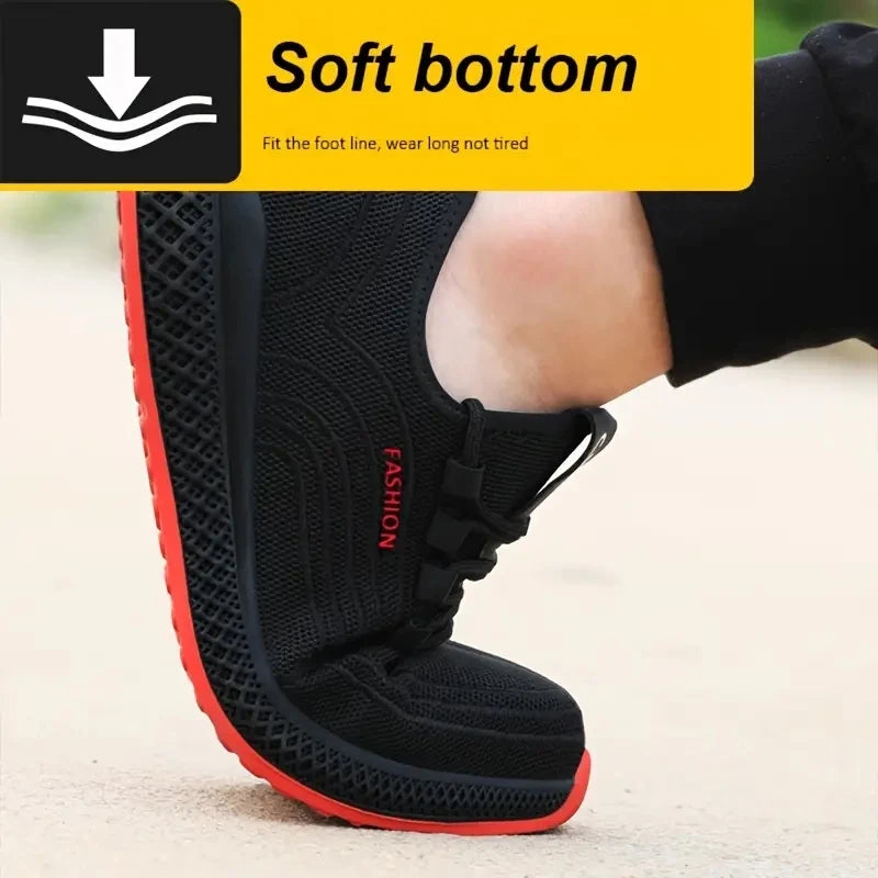 Work Shoes With Steel Toe Boots Anti Smash Safety Shoes Men Women Light Work Sneakers Breathable Anti-Stab Indestructible Shoes